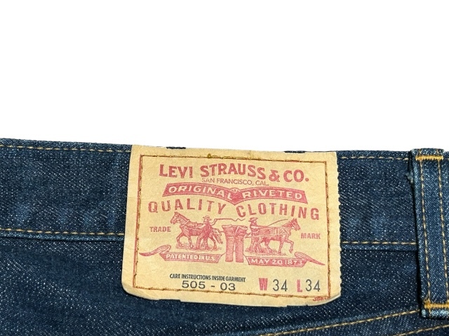 新品同然99年日本製リーバイスLEVI'S505-03★ジーンズ★インディゴ★34_画像6