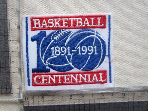 ビンテージ 90s BASKETBALL CENTENNIAL バスケットボール 100周年 NBA 1891-1991 ワッペン/パッチ USA 古着 アメリカ ユニフォーム ② Z03_画像7