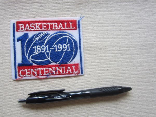 ビンテージ 90s BASKETBALL CENTENNIAL バスケットボール 100周年 NBA 1891-1991 ワッペン/パッチ USA 古着 アメリカ ユニフォーム ③ Z03_画像6