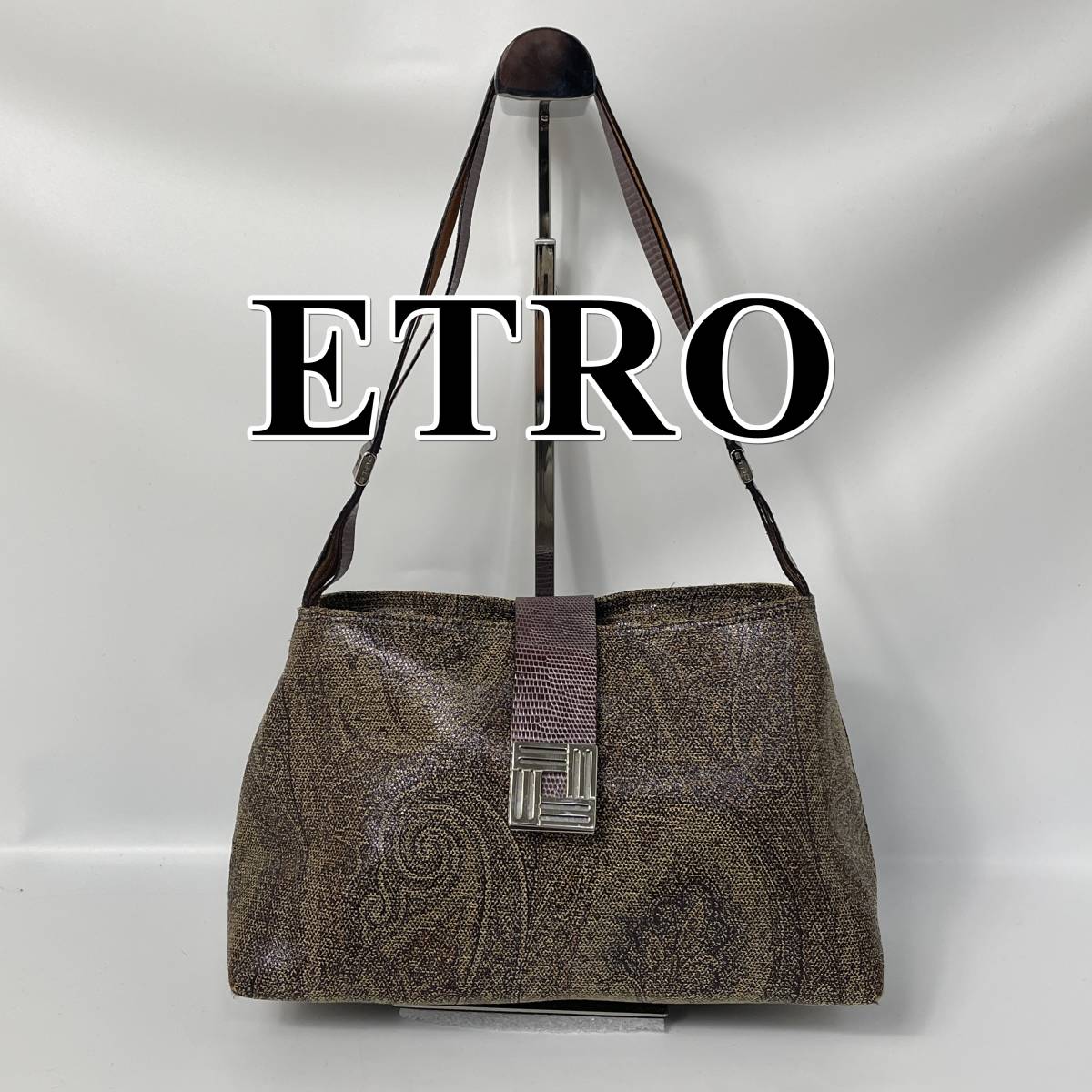 Ba-992/ 美品 ETRO エトロ ハンドバッグ 茶_画像1