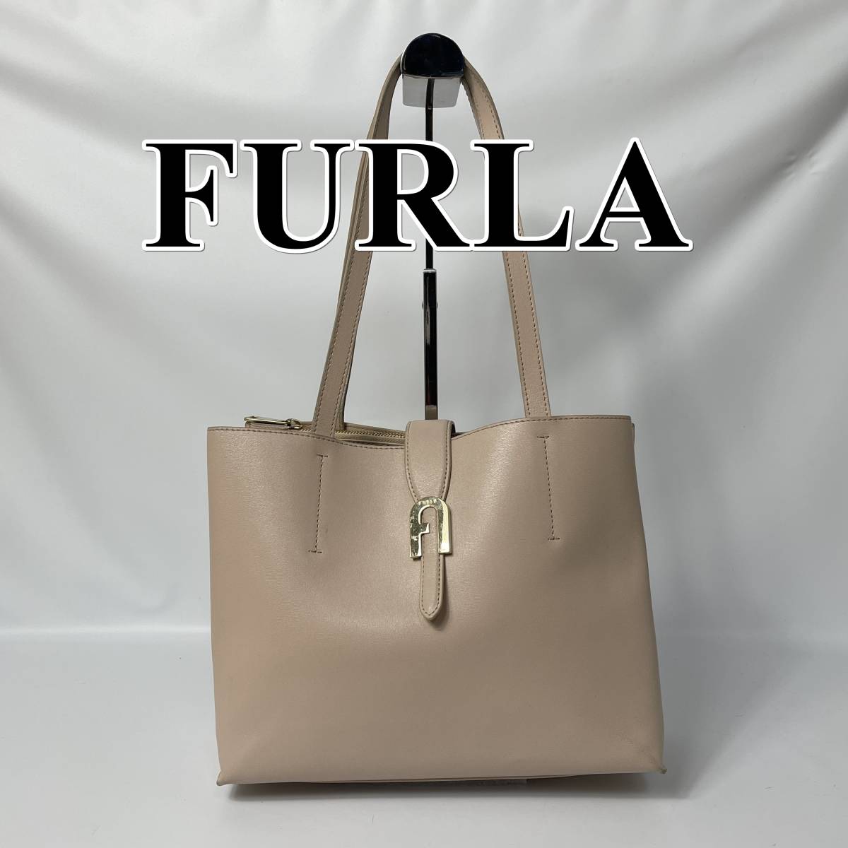 【美品】FURLA フルラ ショルダーバッグ Fロゴ ピンク