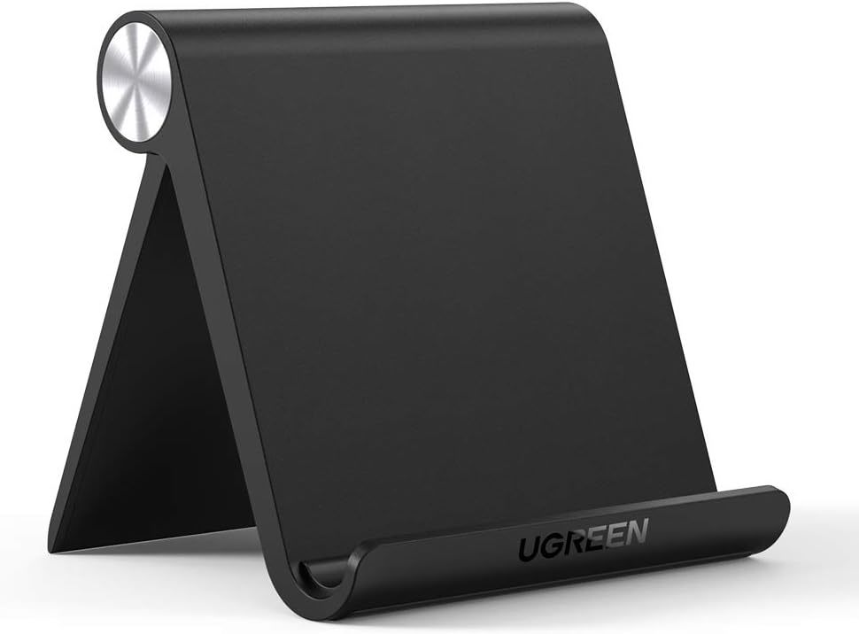 UGREEN iPad スタンド タブレットとスマホ 兼用 角度調整可能 アイパッドスタンド 安定性 ABS素材 滑り止めゴム (ブラック)/679_画像5