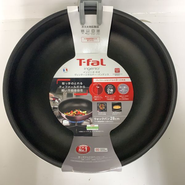 28 T-fal ティファール インジニオ・ネオ ヴィンテージボルドー・インテンス ウォックパン 28cm IH対応 ガス火 フライパン 鍋 調理器具_画像2