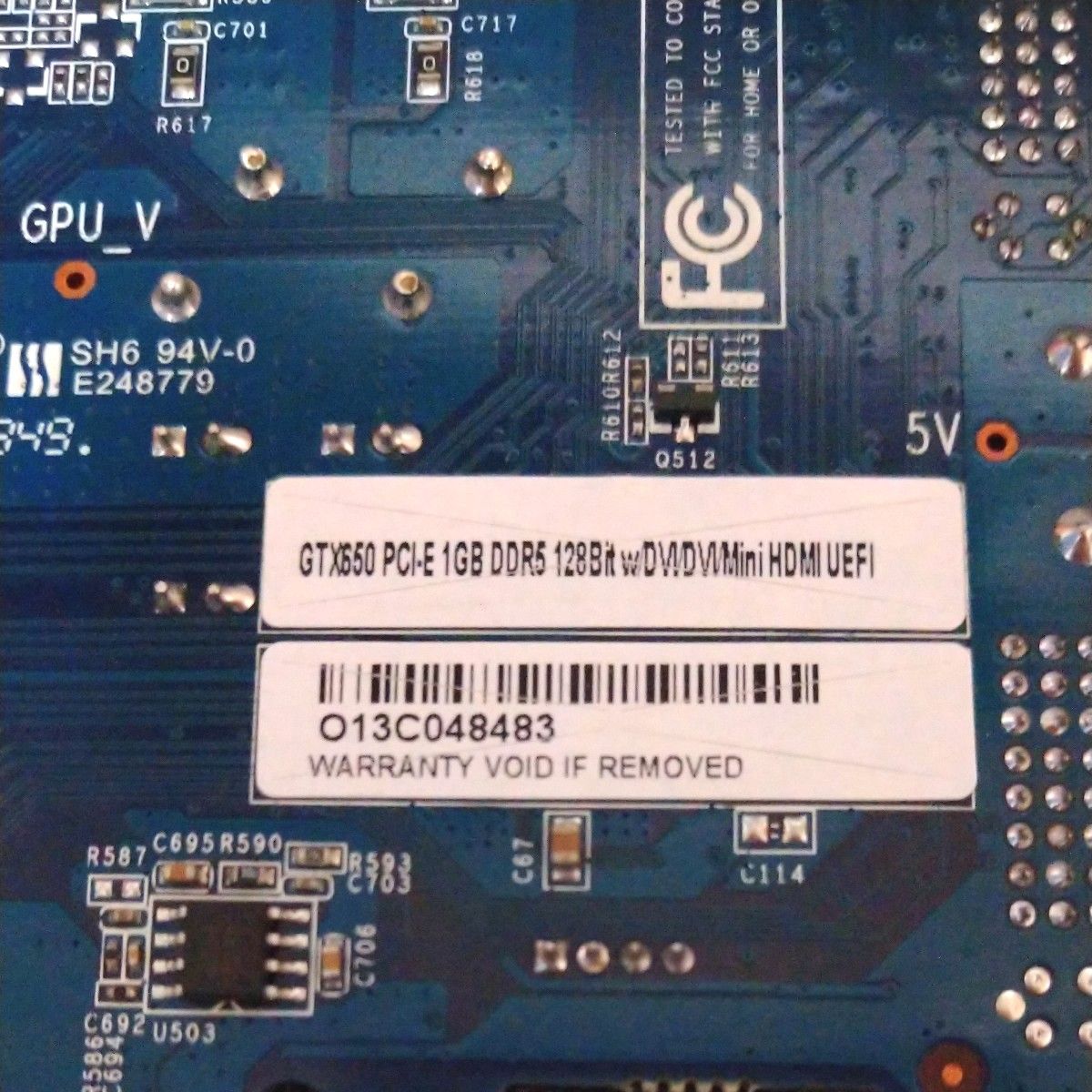 ビデオカード　メーカー不明　GTX650  PCI-E 1GB (122)