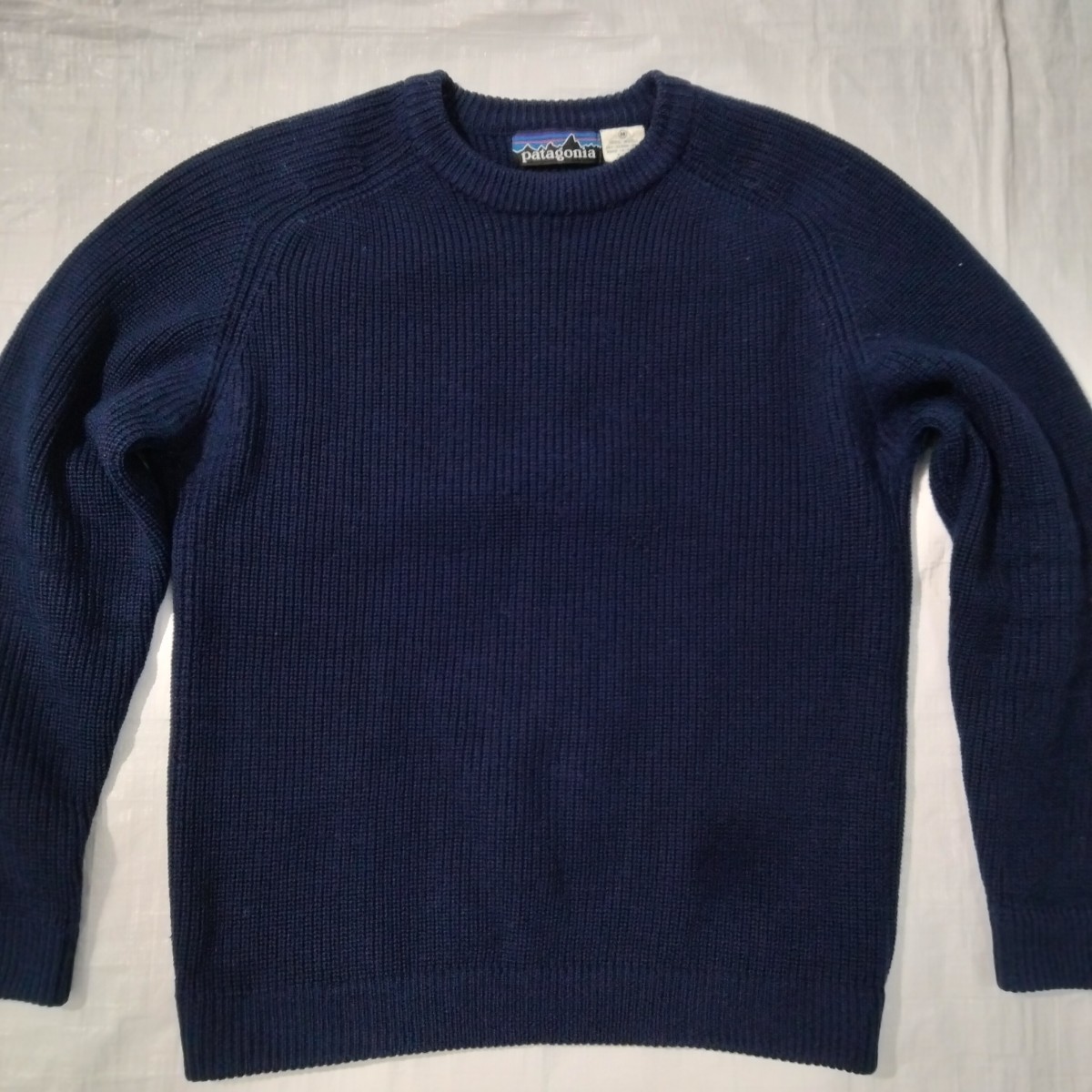 Patagonia パタゴニア CHAMONIX GUIDE SWEATER シャモニー ガイド セーター 80年代 ネイビー ミディアムゲージ ラグラン ニット の画像1