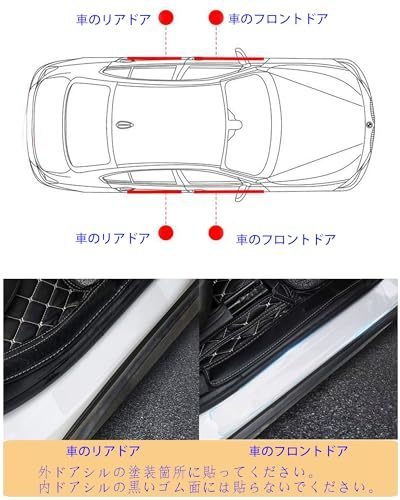 Yige Lii サイドステップガード スカッフプロテクトシート 日産セレナ/フェアレディZ/GT-R/新型 ルークス / NV200バネットバン /_画像2