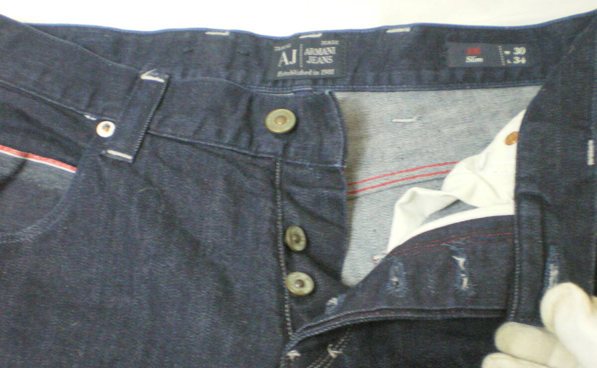 ARMANI JEANS アルマーニジーンズ J08 SLIMFIT デニム パンツ インディゴ メンズ_画像3