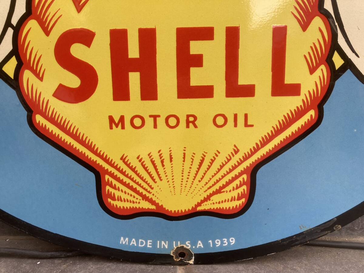 ビンテージ 大型 看板 SHELL ポパイ直径76cm / ホーロー看板 ビンテージ 大型 看板 SHELL ポパイ直径76cm / ホーロー看板