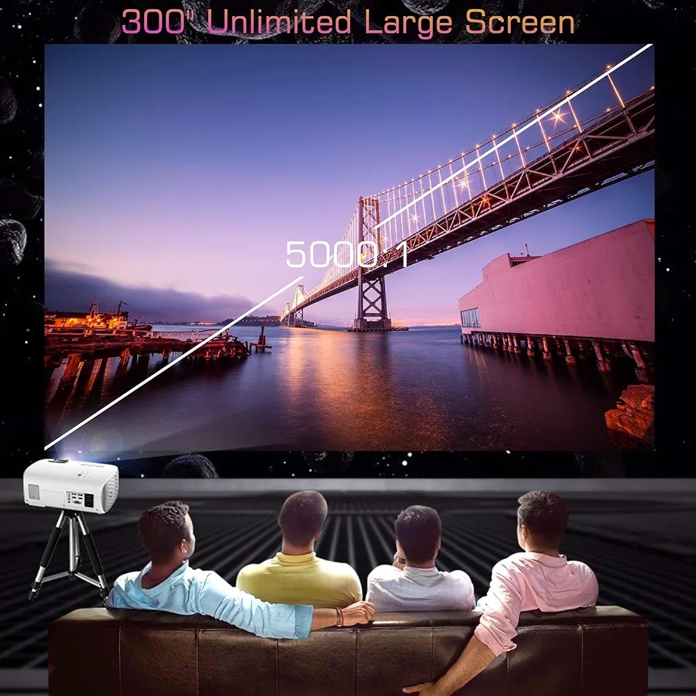 GooDee HDビデオプロジェクター 1920x1080P 9500L 300インチホームシアタープロジェクター ランプ Fire TV Stick/PS4/HDMI/iOS/Android対応_画像3