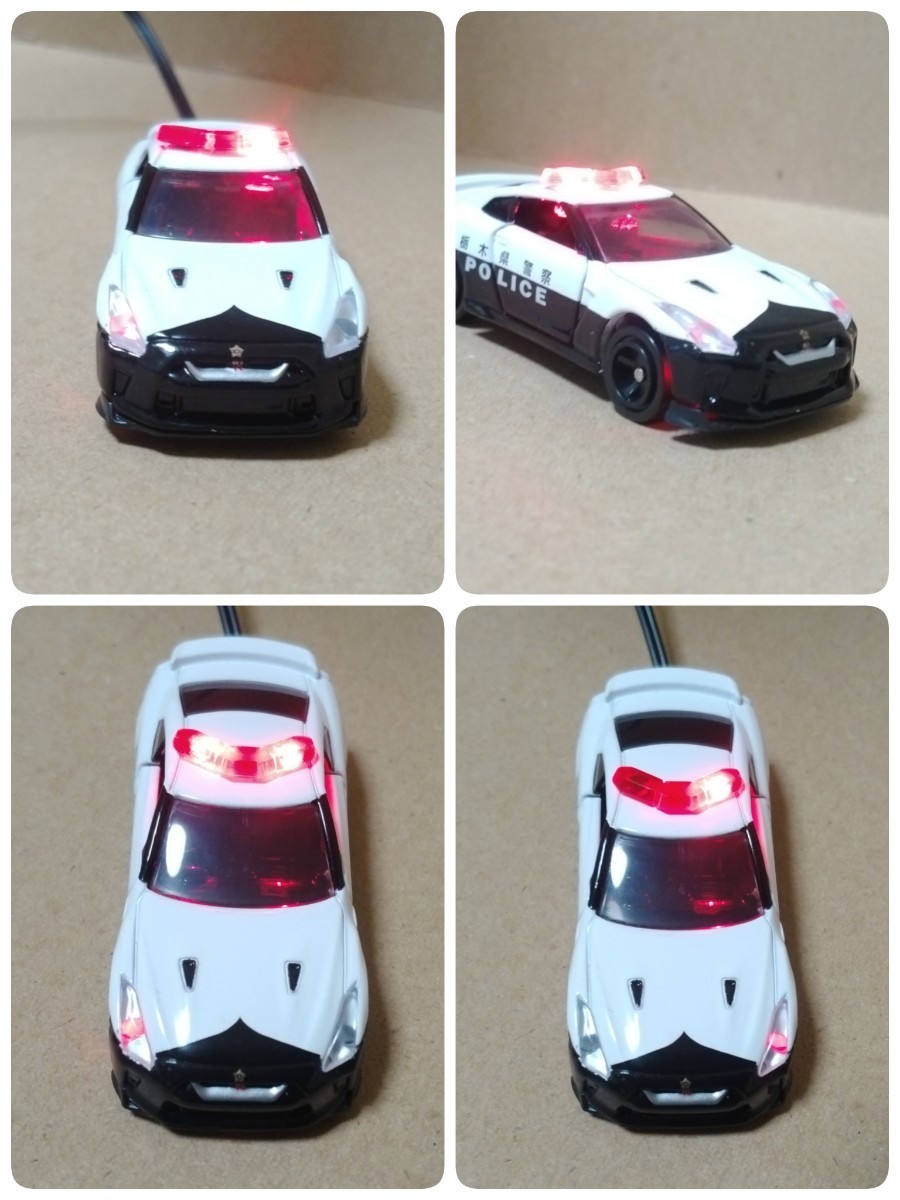  dummy scanner Skyline GT-R R35 Nissan patrol car Tochigi prefecture . Tomica LED 12V 4 light blinking crime prevention anti-theft 