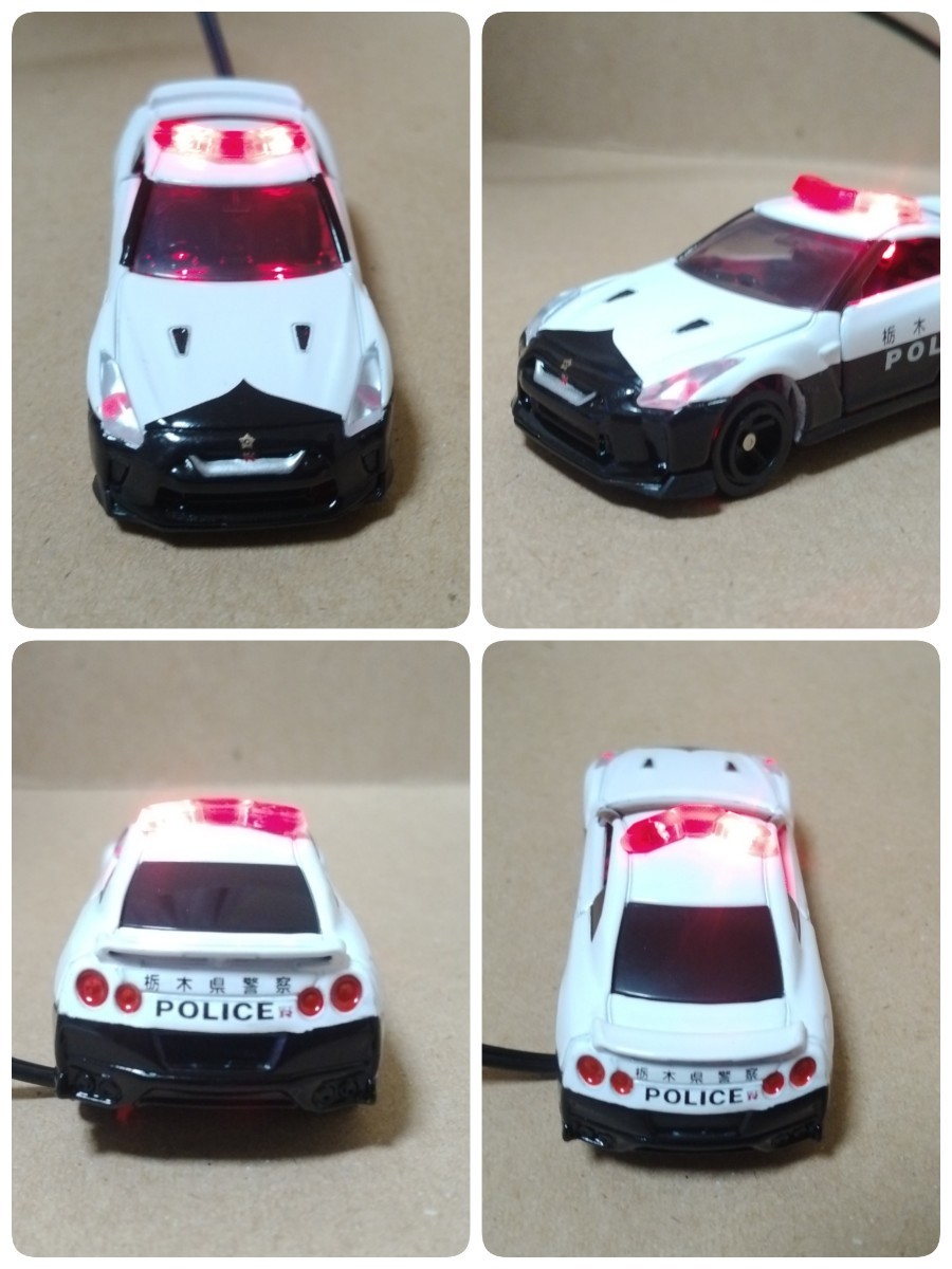  dummy scanner Skyline GT-R R35 Nissan patrol car Tochigi prefecture . Tomica LED 12V 4 light blinking crime prevention anti-theft 