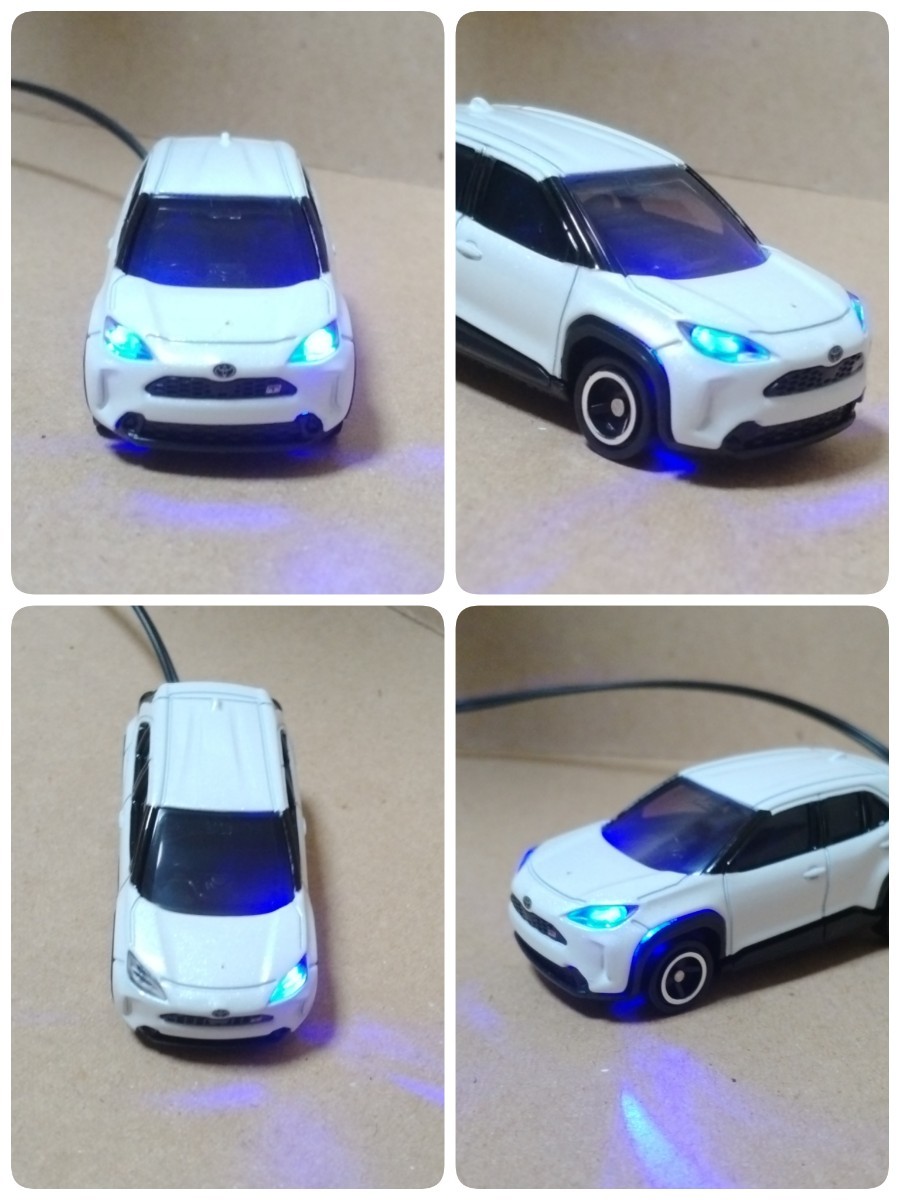  муляж сканер YARIS GR Yaris Cross белый Tomica TOYOTA LED 12V 2 лампа мигает противоугонное миникар 