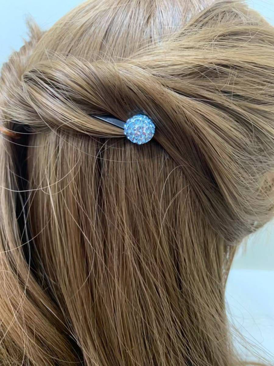 ヤフオク! - スワロフスキー 手作りヘアピン アクアマリンカラー 藤陽...