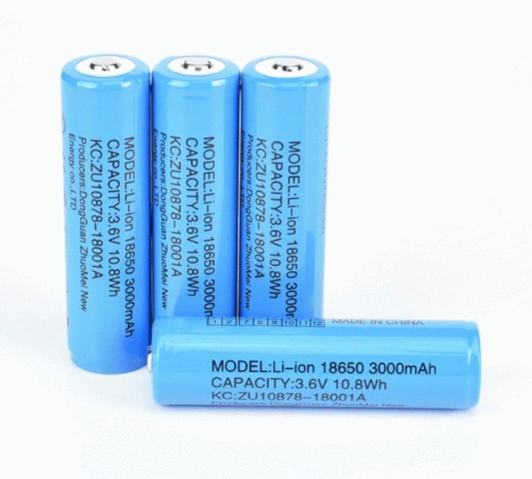 【4本セット】18650 リチウムイオン電池 バッテリー 高容量 3000mAh 3.6V PSE認証