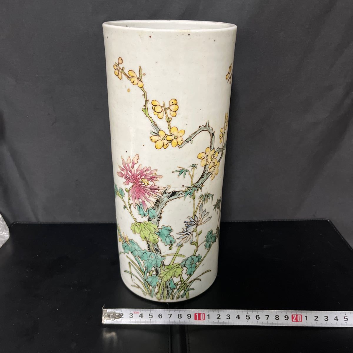 花瓶 花器 中国 古美術 時代物 花　色鮮やか　筒　_画像1