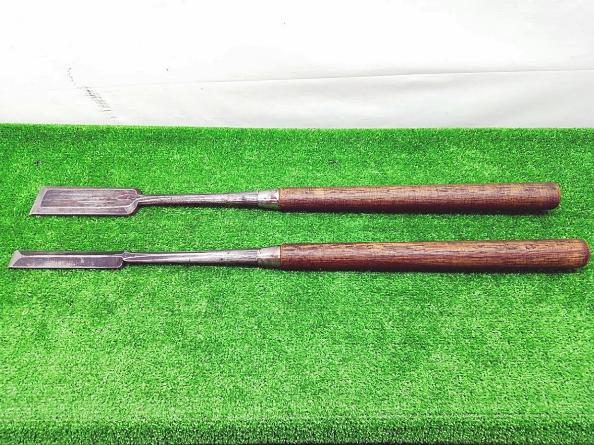 中古品 大突鑿 2本組 銘「明とし」 のみ 中古品 大突鑿 2本組 銘「明とし」 のみ