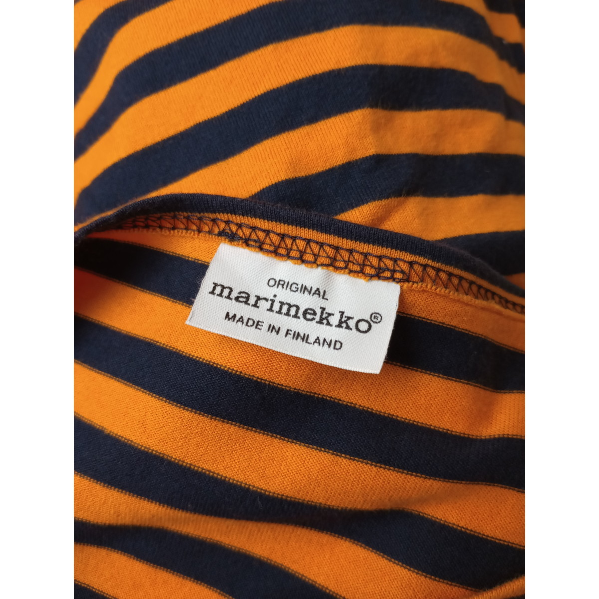 marimekko マリメッコ「いくつになっても夢中になるしましま。」コットン100％ 着映え ボーダー カットソー ロング ワンピース (15K+7942)_画像4