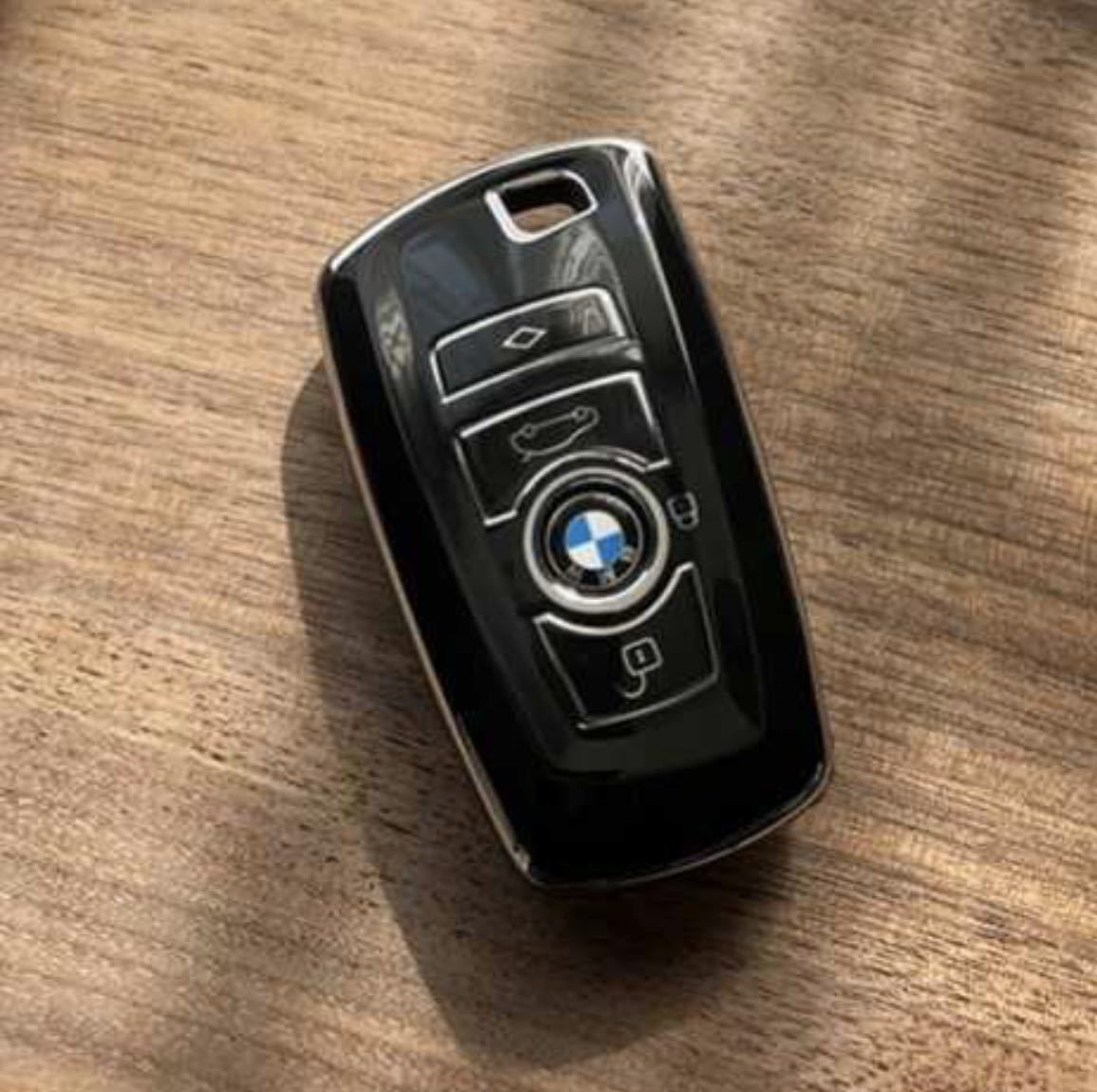 BMW スマートキーケース キーカバー 保護 TPU 銀タイプ ブラック