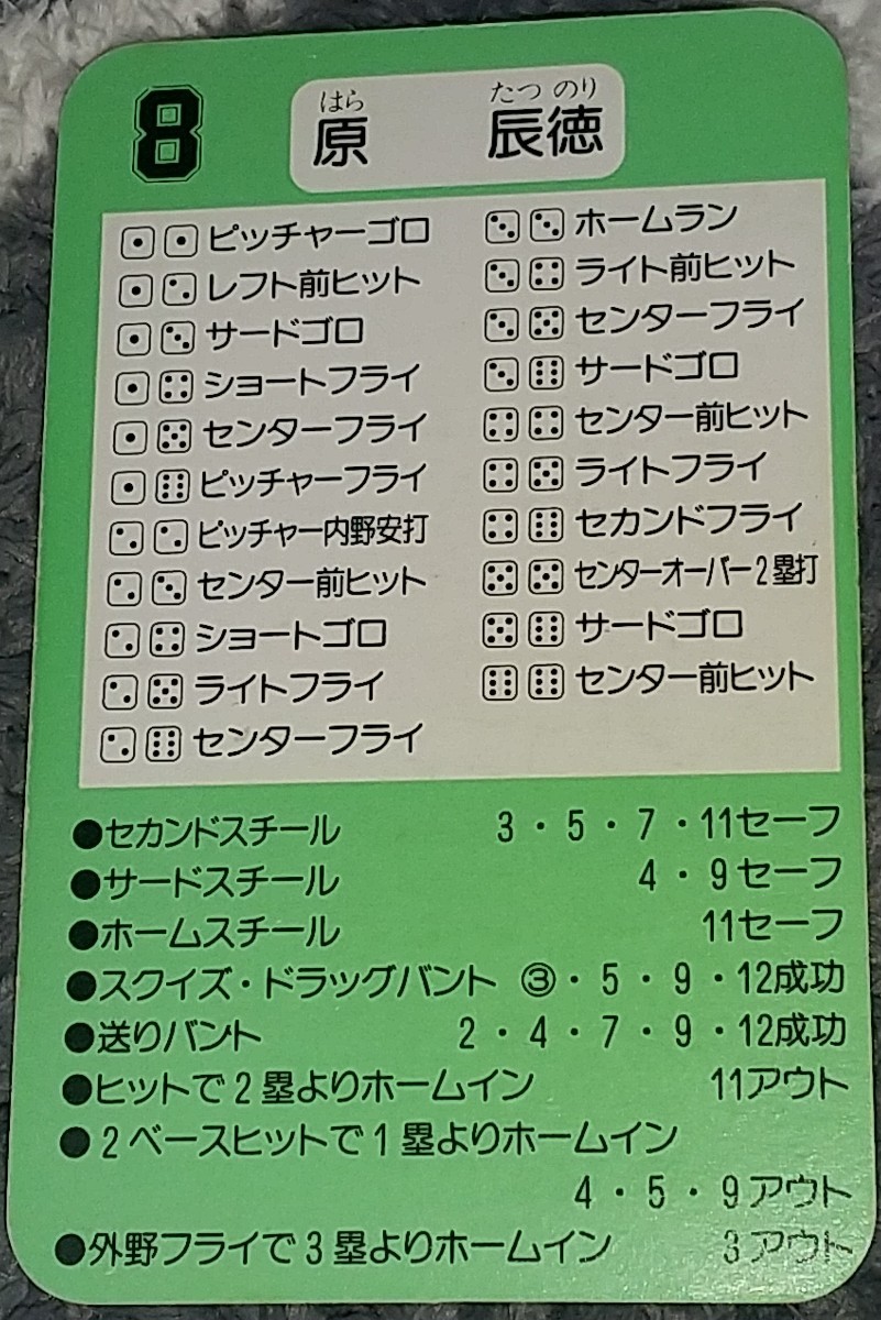 タカラプロ野球カードゲーム９５読売巨人軍 原辰徳_画像2