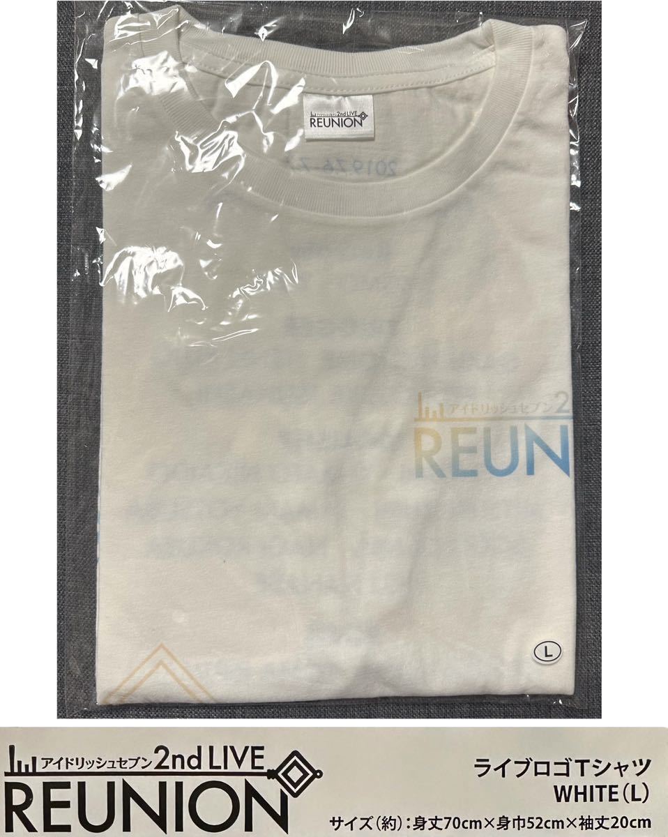 アイドリッシュセブン 2nd LIVE REUNION ライブロゴ Tシャツ WHITE サイズL アイナナ ナナライ_画像1