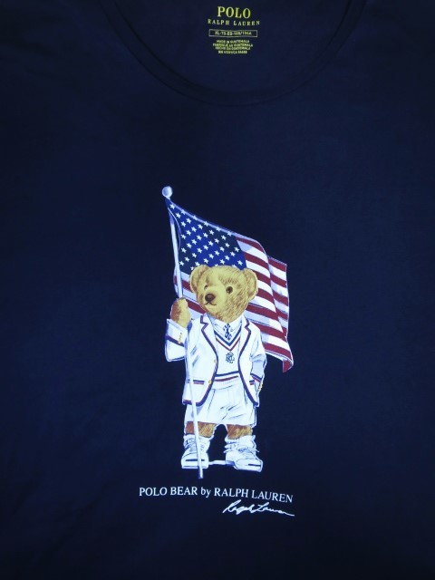 POLO RALPH LAUREN ポロベア Tシャツ XL ネイビー 星条旗 オリンピック トリコロール ラルフローレン ジャックパーセル_画像6