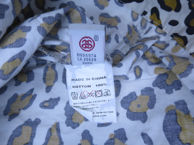 STUSSY レオパード コットン 半袖シャツ L ヒョウ柄 STUSSY レオパード コットン 半袖シャツ L ヒョウ柄