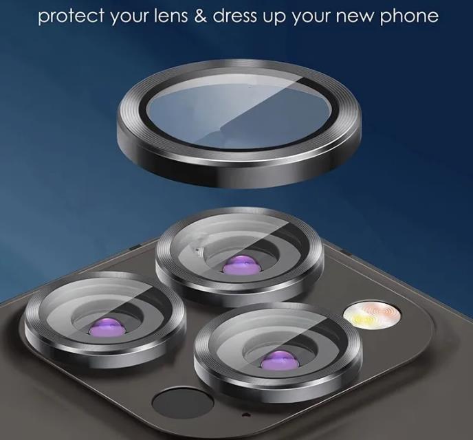 iPhone15 iphone 15Plus カメラカバー カメラフィルム レンズ 保護フィルム 薄型 強化ガラス 耐衝撃 独立型 アルミ合金 ブラック_画像4