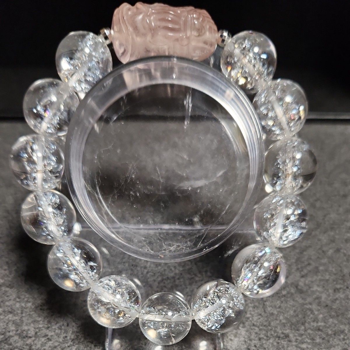 キラキラ水晶&フローライトガネーシャブレスレット天然石