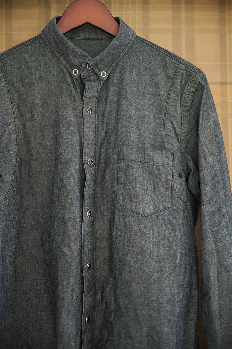 Sacai サカイ シャツ DRAW CODE DENIM SHIRTS SIZE 2 13-00402M INDIGO_画像3