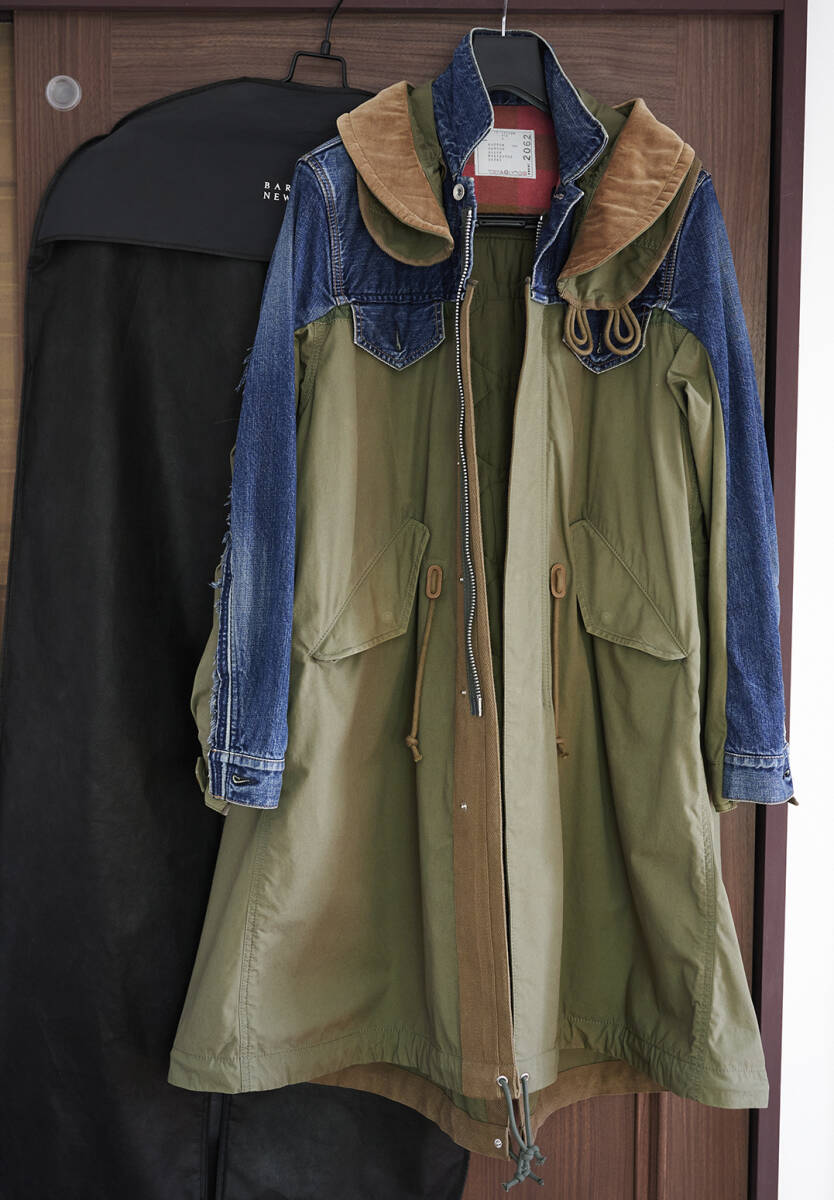 名作 Sacai サカイ 19AW DENIM DOCKING MODS COAT デニム 名作 Sacai サカイ 19AW DENIM DOCKING MODS COAT デニム
