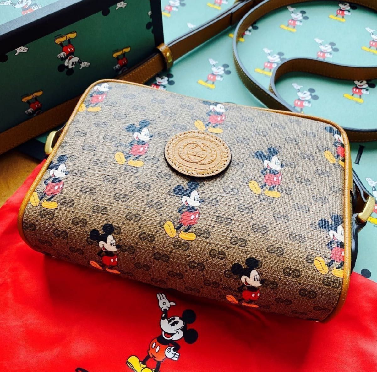 【美品】GUCCI×DISNEY ミッキー ショルダーバッグ グッチ ミッキー 限定 阪急百貨店購入 バッグ トート ディズニー