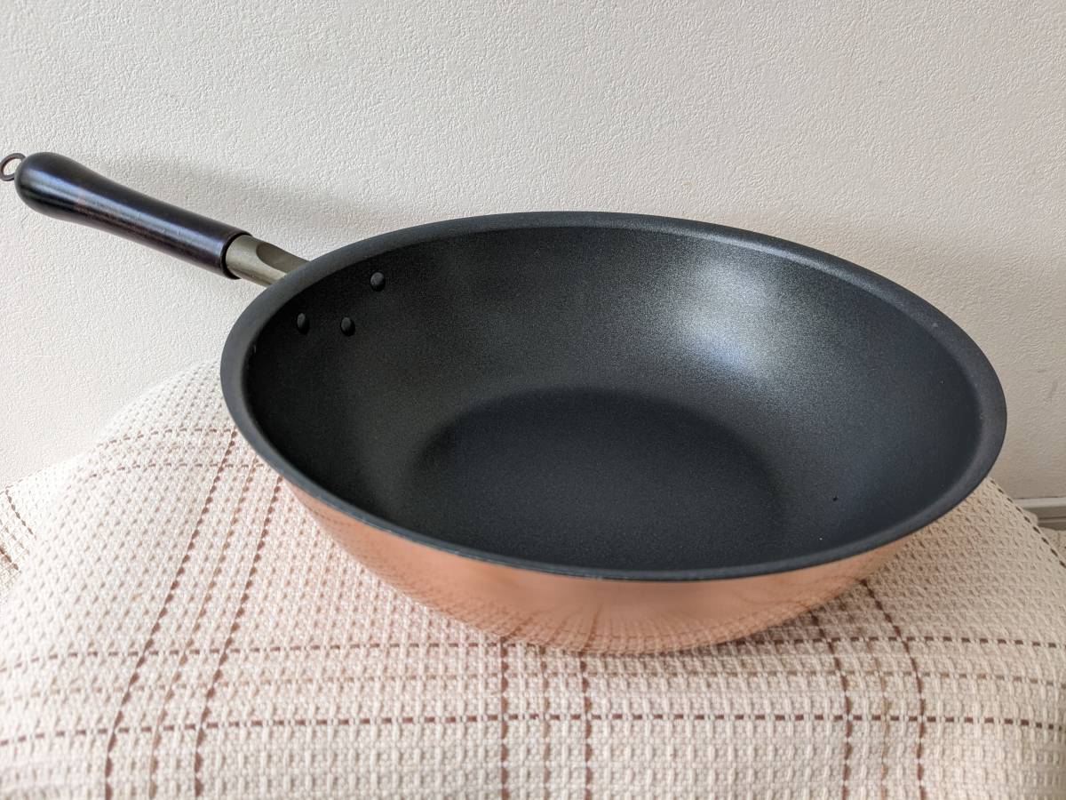 【展示未使用品】新光金属　copper 100 home ware　銅製　高質フッ素加工　純銅製フライパン　29ｃｍ