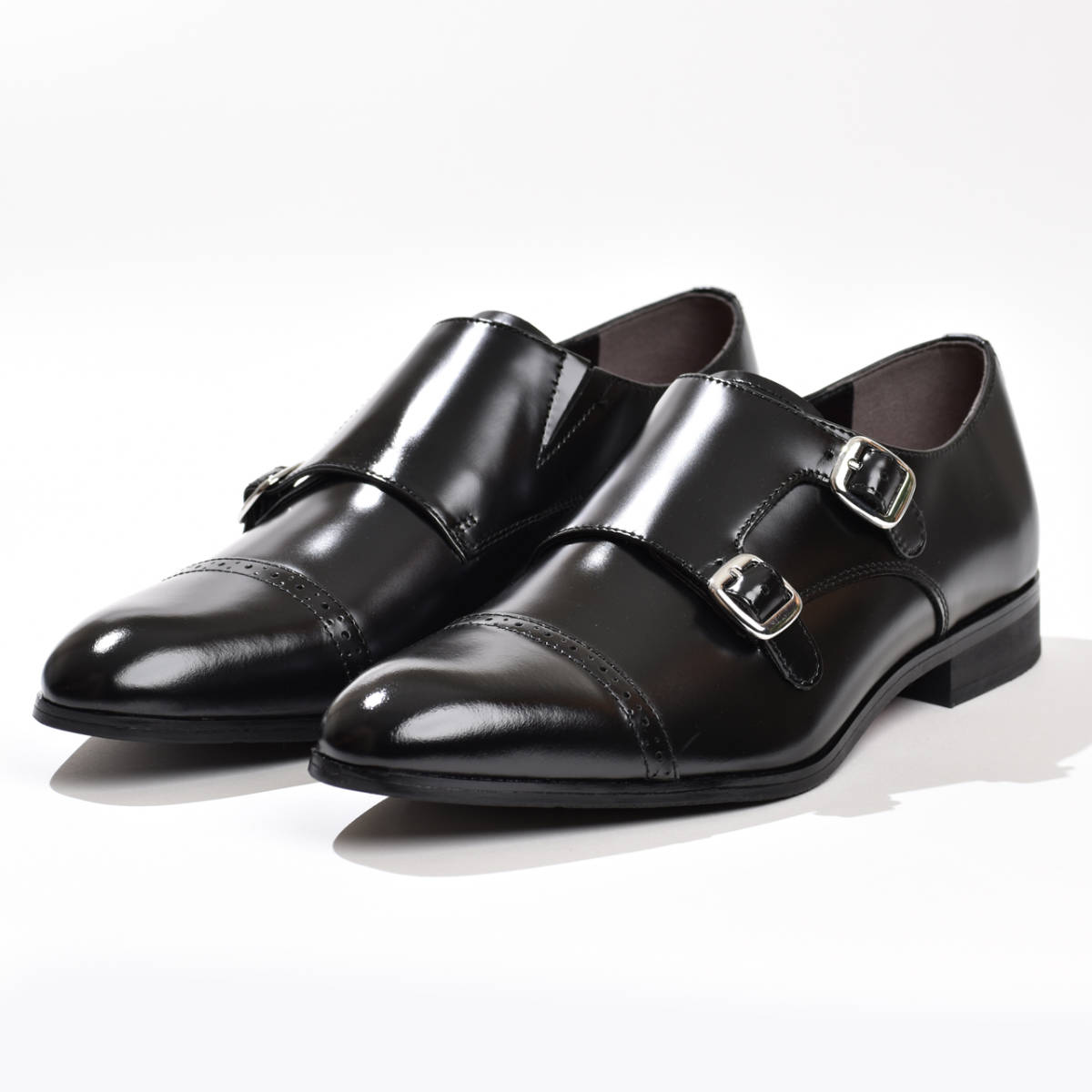 革靴 ビジネスシューズ 26.0cm メンズ 本革 日本製 モンクストラップ ブラック 黒 新品 紳士靴