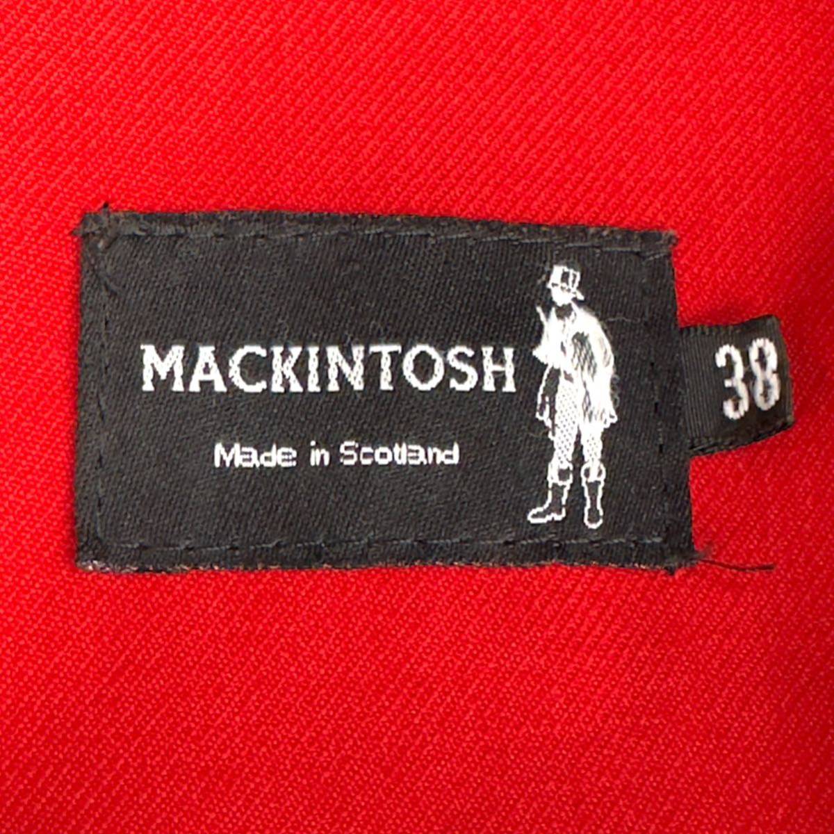 マッキントッシュ 【鮮烈な赤色裏地】 Mackintosh キルティングコート ジャケット 38 Mサイズ 裏地ウール100% スコットランド製 軽量感◎_画像8