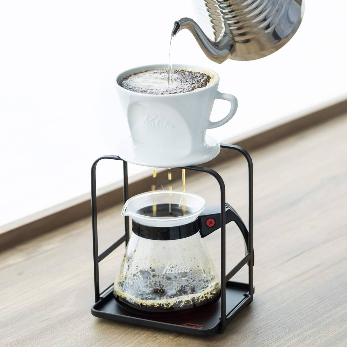 カリタ Kalita コーヒーサーバー 耐熱ガラス製 500ml 2~4人用 N #31205 電子レンジOK メモリ付き フタ付_画像5