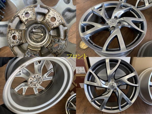 §日産 Z34 フェアレディZ純正 19XF:9J+47/R:10J+30 114.3-5H ホイールのみ4本 RAYS製(レイズ)FORGED(鍛造) スカイラインクーペ 等_フロント