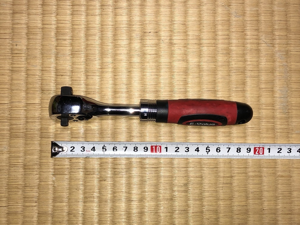 差込1/4(6.35mm)3/8(9.5㎜）両用　伸縮ラチェットハンドル_画像2