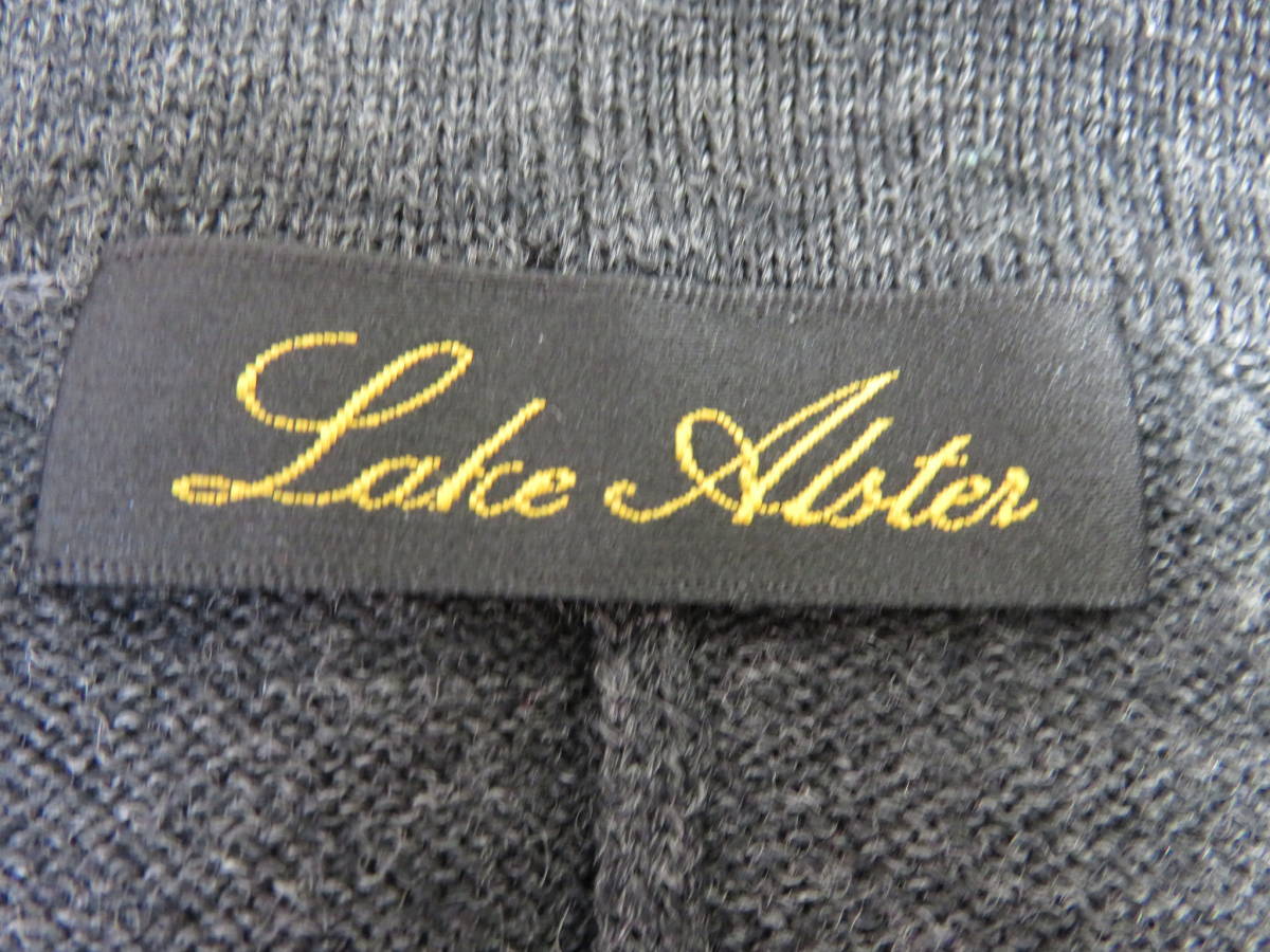 ★Lake Alster★レイクアルスター 毛100％ 花柄刺繍・ラインストーン付 二ットカーディガン ボレロ 羽織 グレー系_画像5