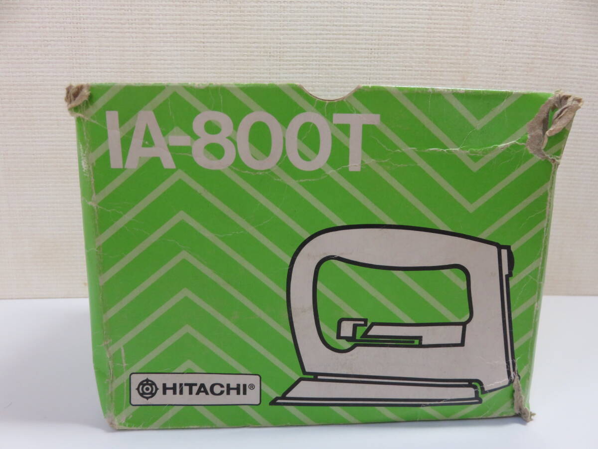 ♪昭和レトロ ♪★HITACHI★日立 小形 自動アイロン IA-800T形 ミニアイロン 花柄・グリーン系 作動確認済みの画像4