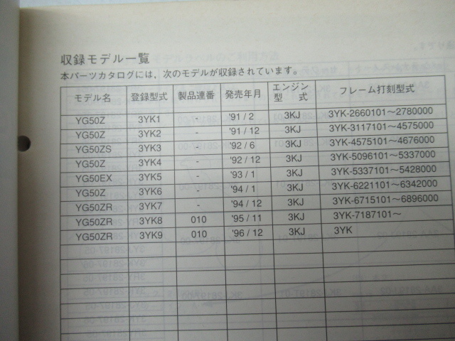 42992 Yamaha JOG Jog ZR parts catalog service list super Jog YG50ZR 3YK evo set sale 