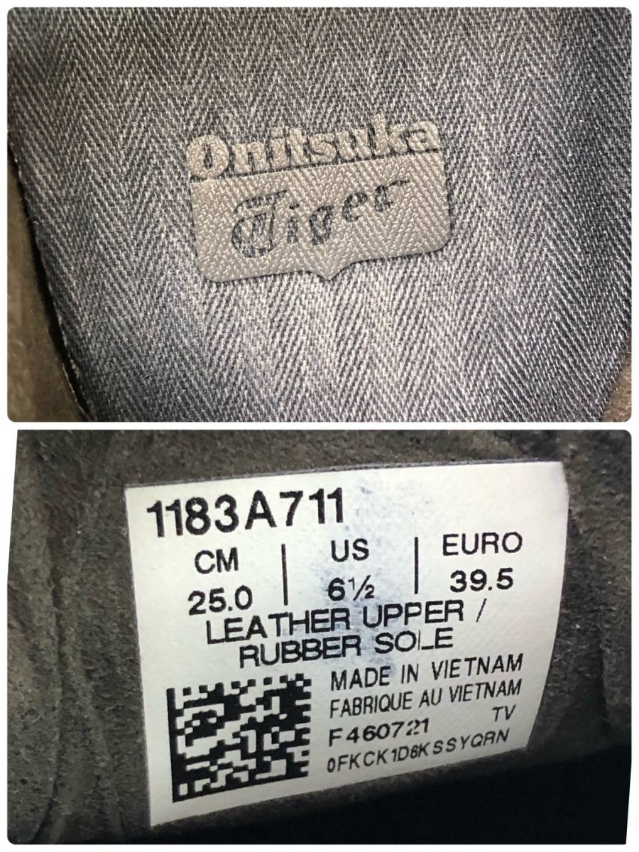 □Onitsuka Tiger MEXICO 66 スニーカー 25.0cm 黒 オニツカタイガー 1183A711 スリッポン 複数落札同梱OK B240202-1_画像5