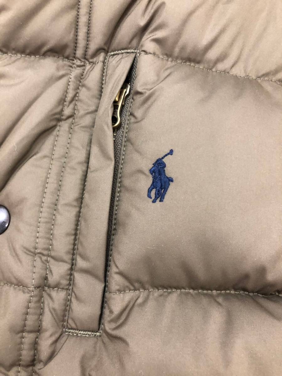 □美品□POLO RALPH LAUREN 中綿ジャケット 6 カーキ ポロラルフローレン キッズ フード取り外し可 アウター 複数落札同梱OK B240202-5_画像4