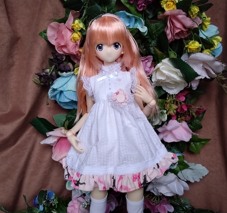 アゾン４５用の服AF270（ｅ・ピンク猫）ＭＤＤ・ＤＤＰ・オビツ５０にも_画像1