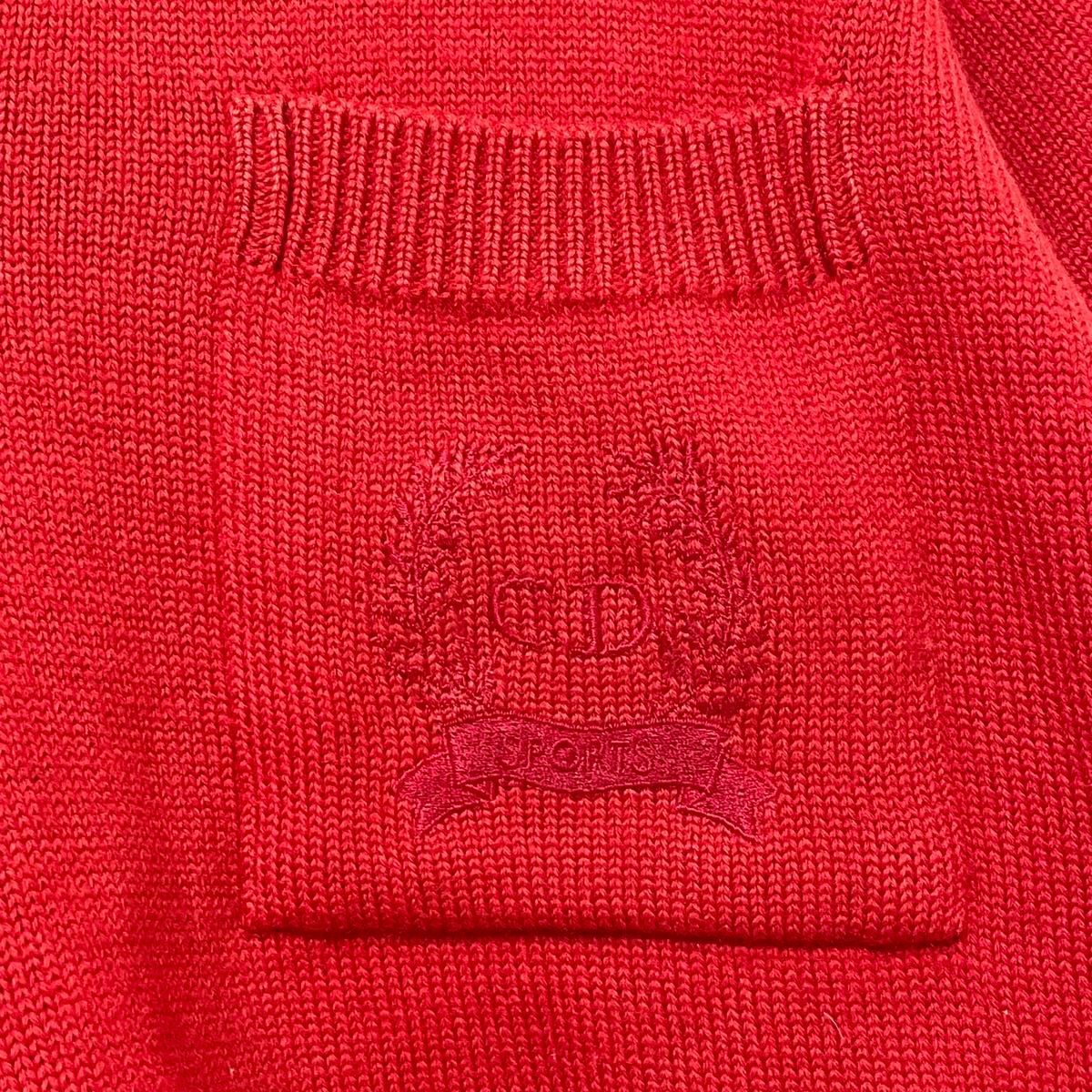 Christian Dior Vネックウールニット ロゴ刺繍 ヴィンテージ Christian Dior Vネックウールニット ロゴ刺繍 ヴィンテージ