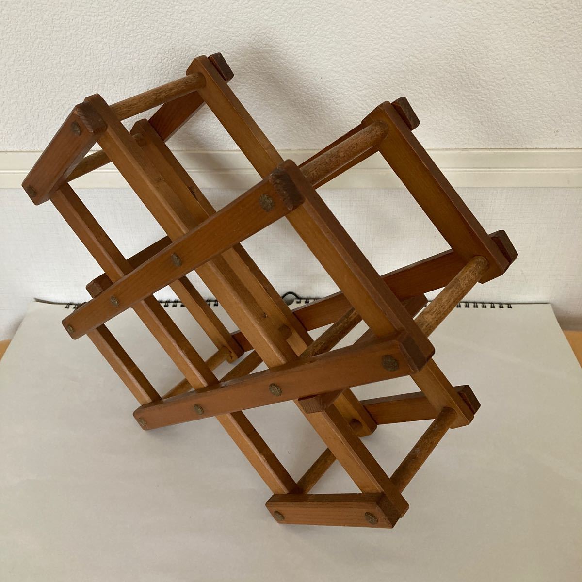  folding type wooden wine rack 6ps.@ storage 