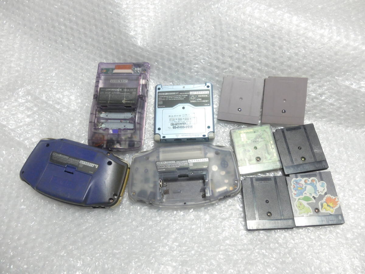 ゲームボーイカラー・アドバンスSP　ゲーム機　色々4台+ソフト6本　USED難有ジャンク品_画像2