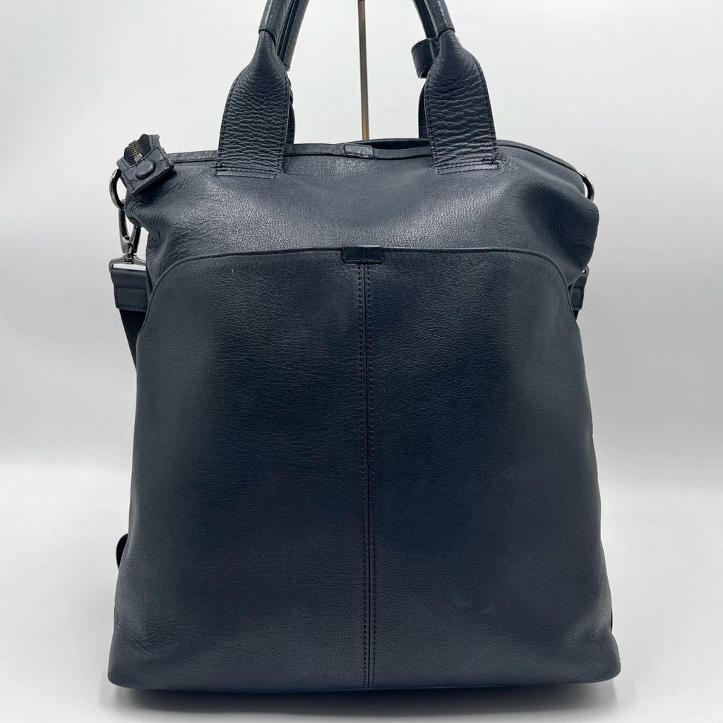 【A4収納/美品】1円 BURBERRY BLACK LABEL バーバリーブラックレーベル トート ショルダーバッグ レザー メンズ ビジネス 2way 斜め掛け_画像3