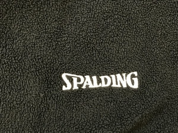 SPALDING スポルディング メンズ ロゴ刺繍 フリース ハーフジップ ジャケット M 黒_画像3