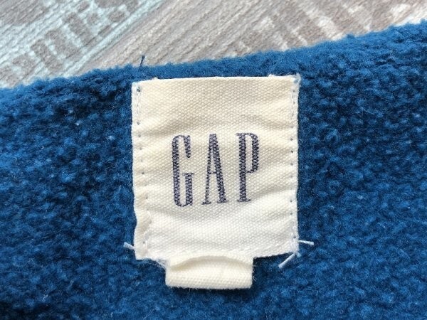 GAP ギャップ メンズ ロゴ刺繍 フーディー パーカー L 青_画像2