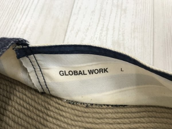 GLOBAL WORK グローバルワーク メンズ ボーダー デッキシューズ L 紺白_画像2